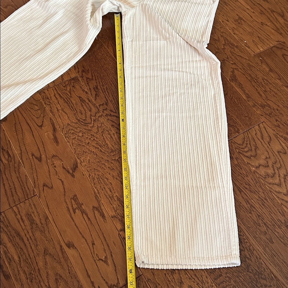Zara Cream Wide-Leg Textured Trousers - Picture 8 of 9